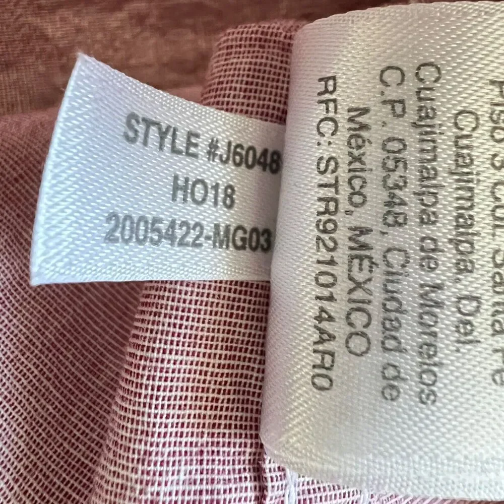 J.Crew Mercantile Shirt Size L Red/White Slim Flex Casual Button Up Long Sleeve